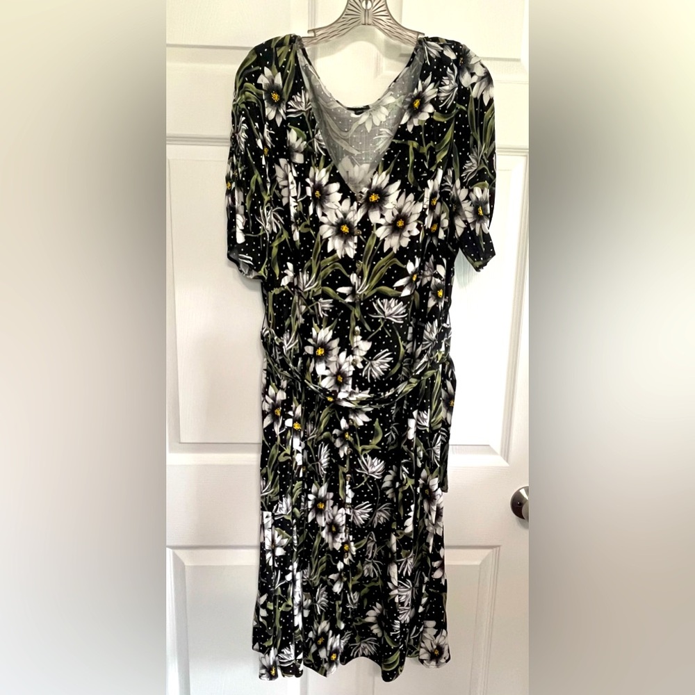 Floral Black and White Dress